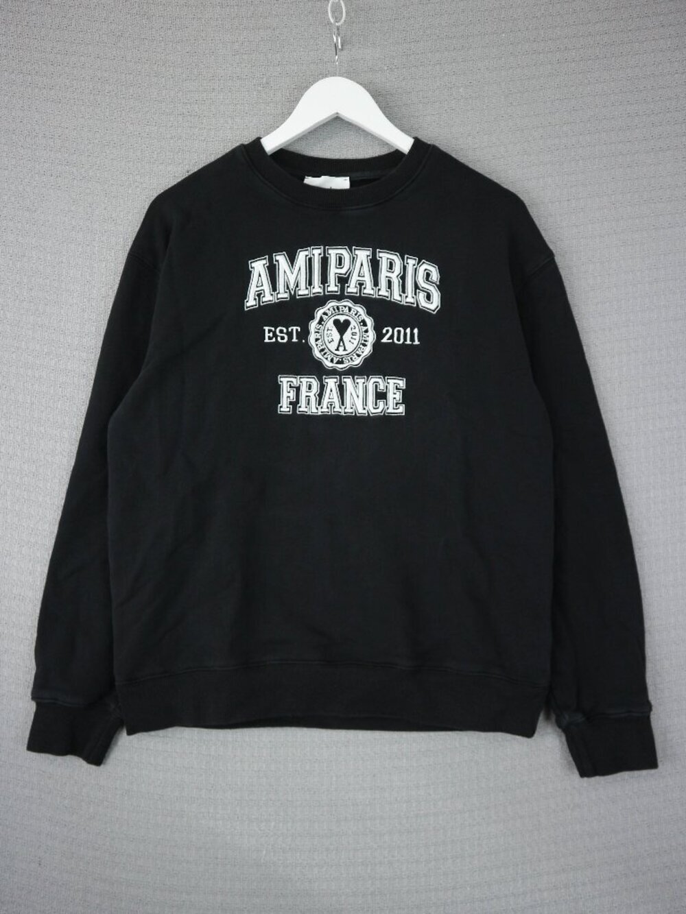 AMI Paris France Spellout Collegiate Style Sweater Black
